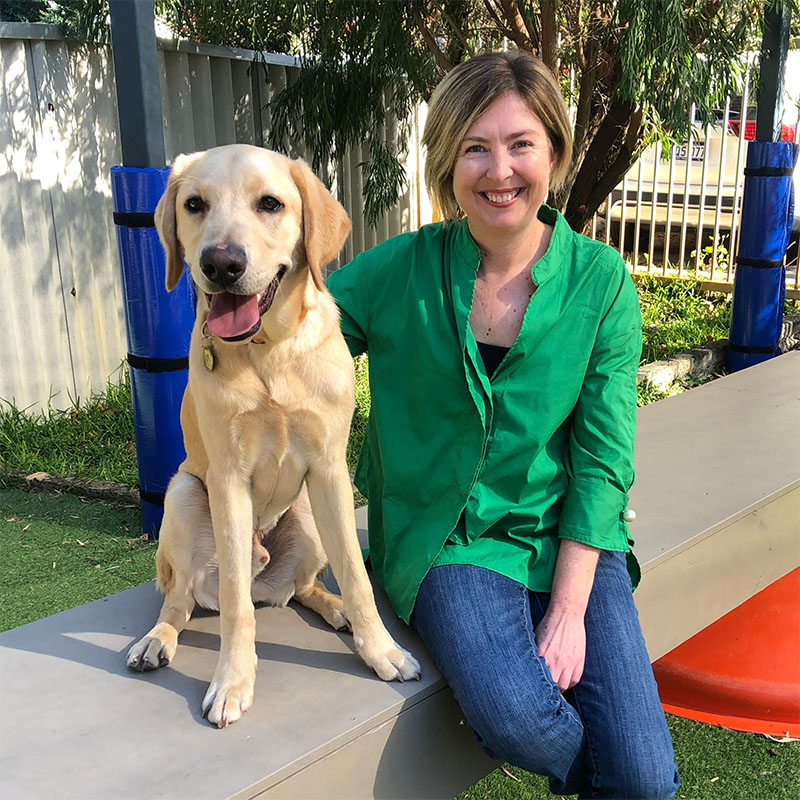 Justine and Guide Dog graham National Pet Day