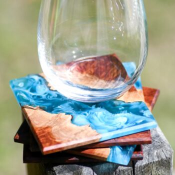 River Timber Designs Wood and Resin Coasters