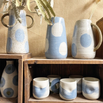 Red Fox Pottery New Calm Blue