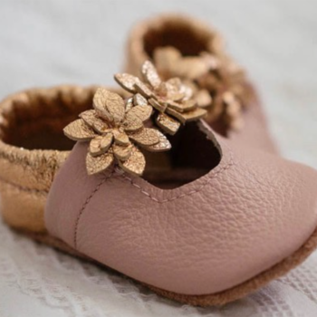 Lil Soles Pink and Gold Baby Shoes