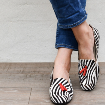 Page Shoes Zebra Print Loafers
