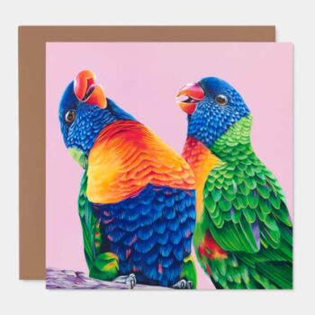 Art by Sarah Poppy & Sol Laughing Lorikeets Greeting Card