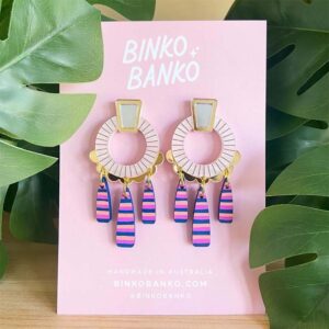 Binko Banko Hand Painted Dangle Earrings