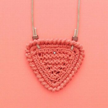 Fringe & Bow Crochet Pendant Necklace