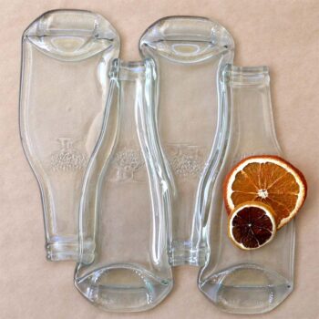 Upcycled Bottle Art Clear Glass Platter