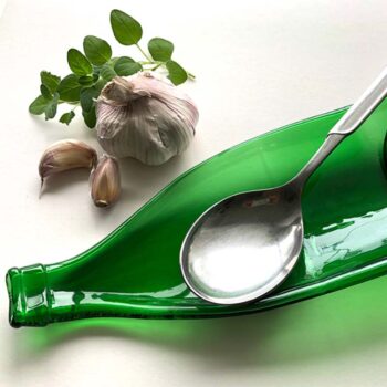 Upcycled Glass Art Green Bottle Platter