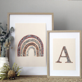 Frianki Art & Prints Wildflower Rainbow and Letter Art Print