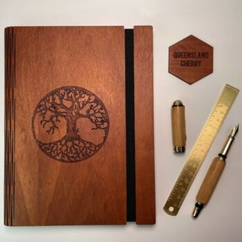 Etchelon A5 Notebook made from QLD Cherry Australian Timber