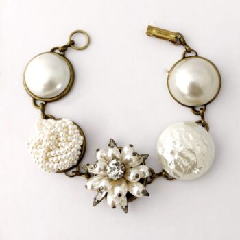 My Vintage Obsession Whimsical Bracelet in Pearl Tones