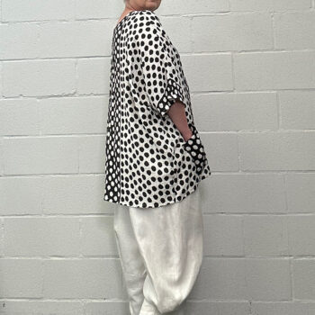 Karen Lee Lines and Spots Black and White Women's Top