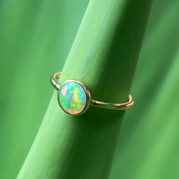 Boulder Opal MInes Australia Gold Opal Ring