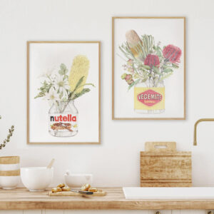 Carmen Hui Art & Illustration Nutella and Vegemite Farmhouse Kitchen Art