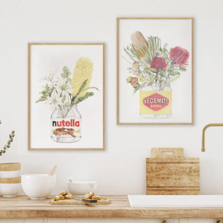 Carmen Hui Art & Illustration Nutella and Vegemite Farmhouse Kitchen Art