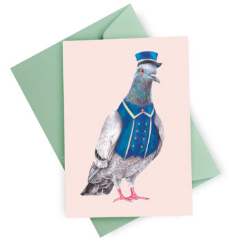 Kayla Reay Design Doorman Pigeon Greeting Card