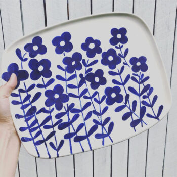 Gazal Ceramics Blue Flower Platter