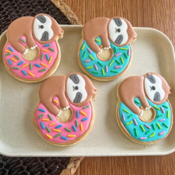 Eat Cookies Sloth on a Donut Cookie