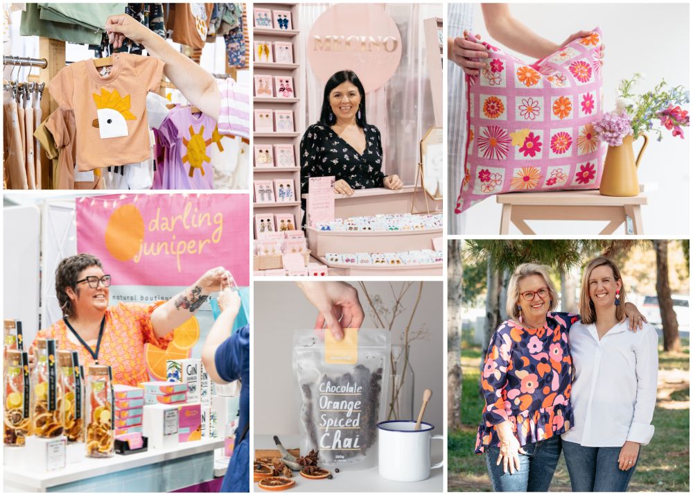 Grid of 6 photos taken by Taylah Cunningham Photography at the Handmade Market