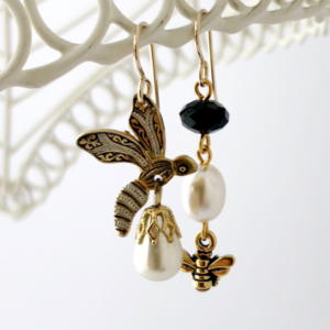 My Vintage Obsession Faux Damascene Wasp Earrings
