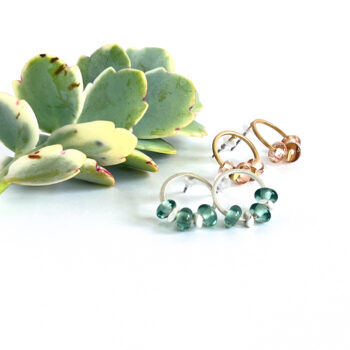 rancho Circle Studs with Fine Glass and Spacer Beads