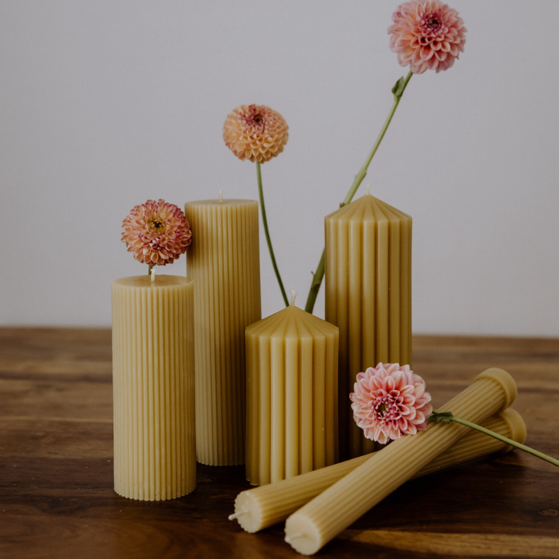 Lumiere Chandlery Beeswax Pillar Candle Collection