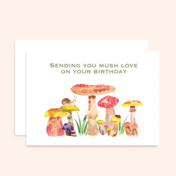 Breezy Bird Studio Mushroom Birthday Card