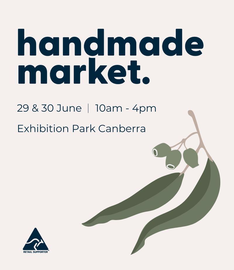 Handmade Market Canberra June 29 & 30 2024 date graphic