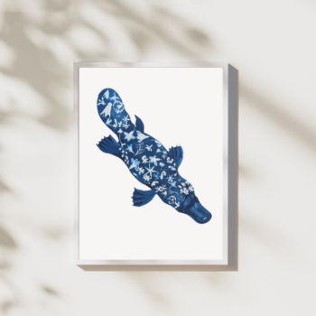 Blue Bower Art Studio Platypus Cyanotype Art
